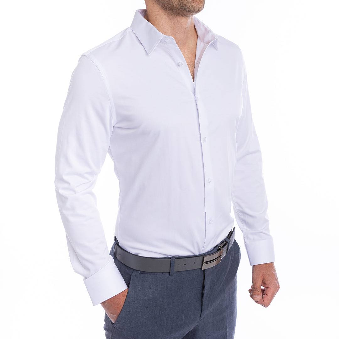 goTIELESS Ultimate Dress Shirt white with reinforced collar and bamboo fabric