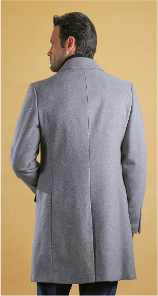 Bright Moons Wool Cashmere Double Breasted Overcoat Ash Gray